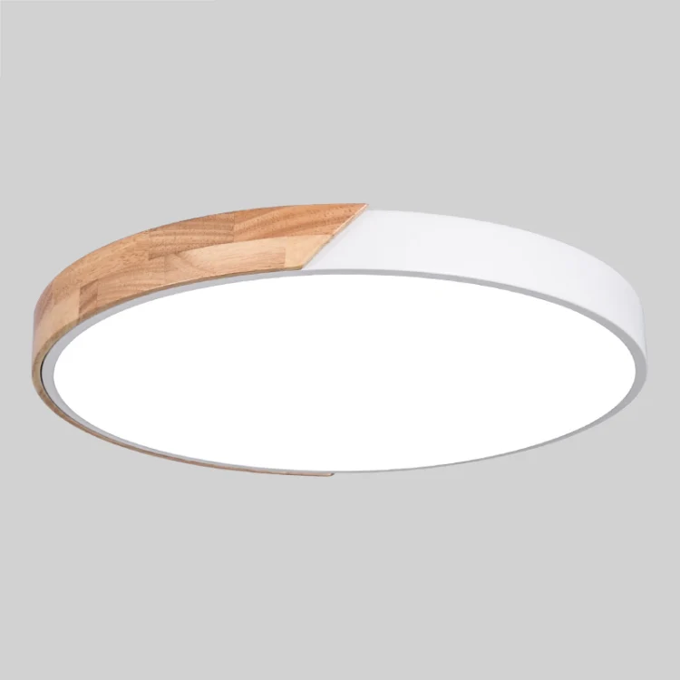 Wood Macaron LED Round Ceiling Lamp, White Light, Size:30cm(White) - Image 2