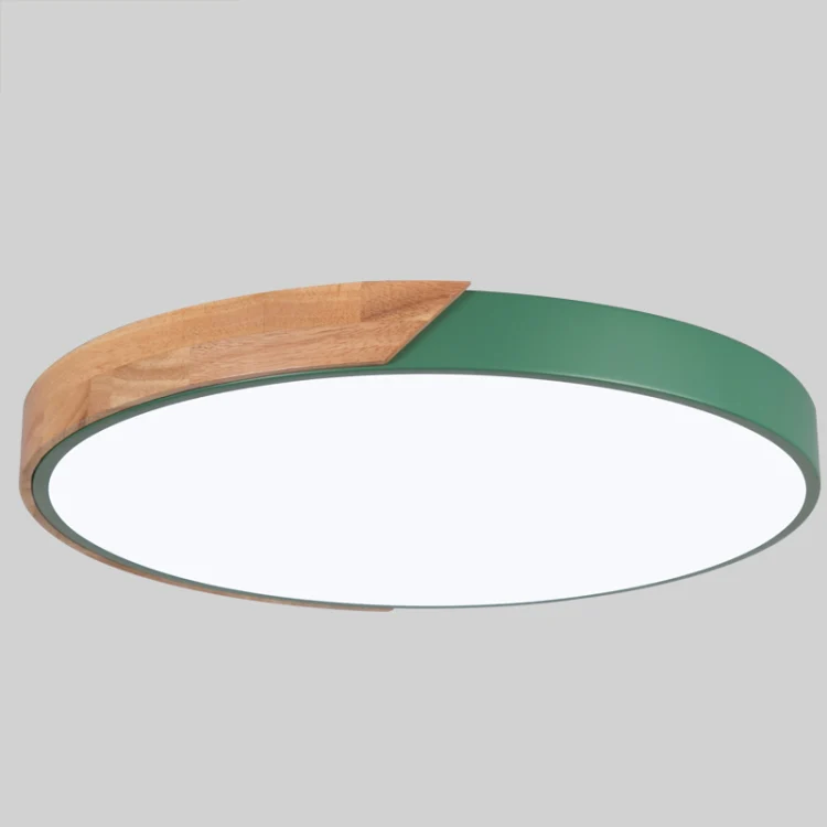 Wood Macaron LED Round Ceiling Lamp, White Light, Size:40cm(Green) - Image 2