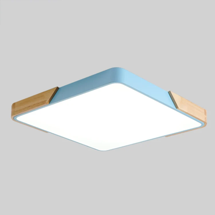 Wood Macaron LED Square Ceiling Lamp, White Light, Size:40cm(Blue) - Image 2