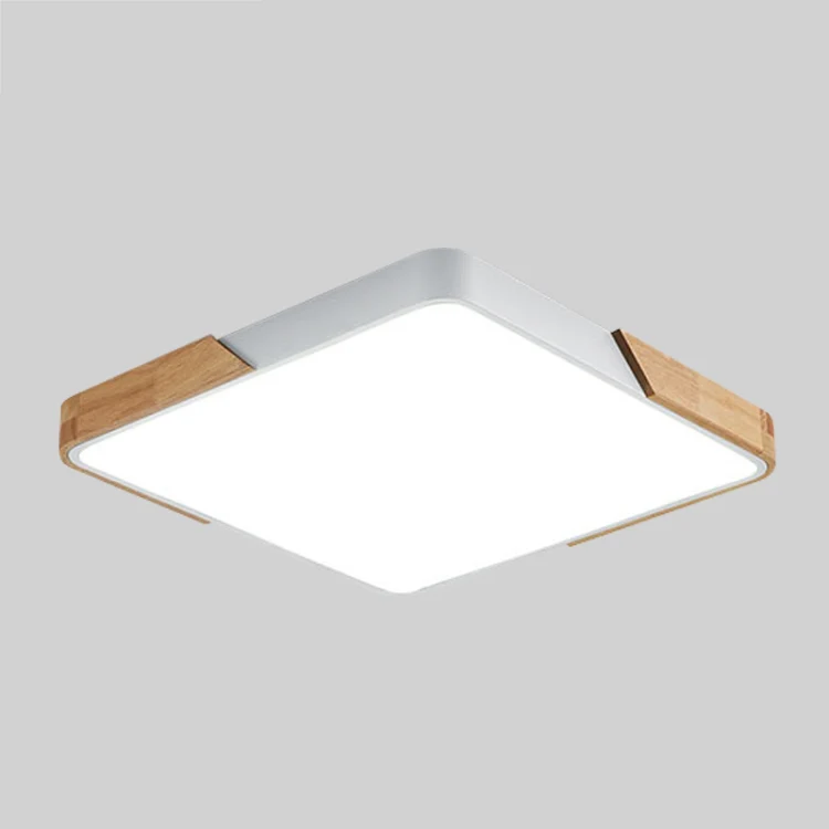 Wood Macaron LED Square Ceiling Lamp, White Light, Size:40cm(White) - Image 2