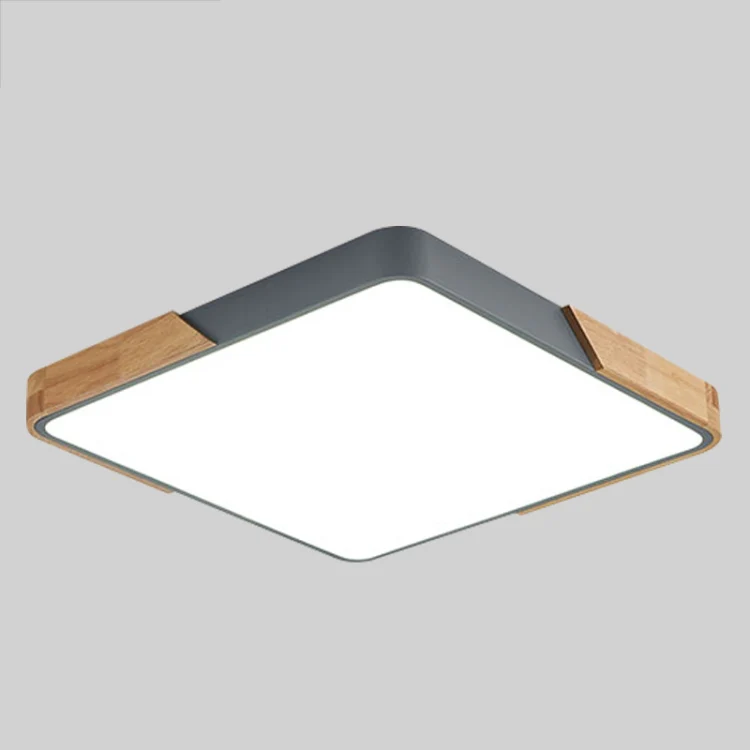 Wood Macaron LED Square Ceiling Lamp, White Light, Size:60cm(Grey) - Image 2