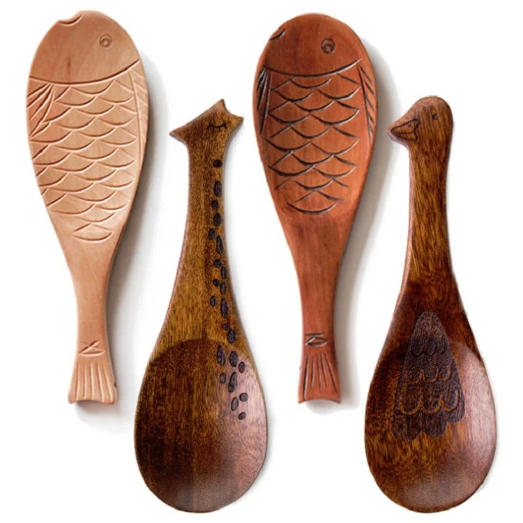Wooden Animal-shaped Nanmu Rice Spoon, Random Style Delivery