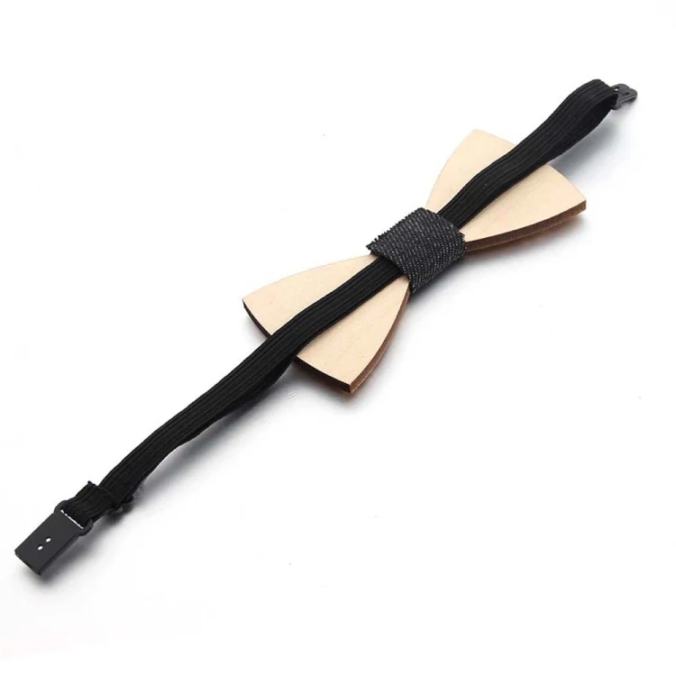 Wooden Bow Tie Men Handmade Bow Tie, Color: Geometric Shadow Pattern - Image 4