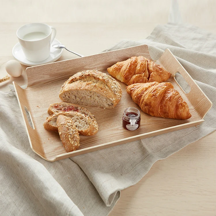 Wooden Dinner Plate Serving Plate Pastry Tray, Specification:880 Ash S - Image 2