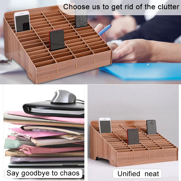 Wooden Multi-cell Mobile Phone Film Stand Desktop Display Rack, 30 Grids, Size: 31.5x23.5x18.5cm (Green) - Image 7