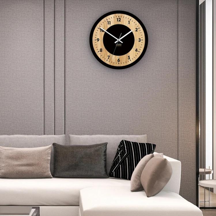 Wooden Round Analog-Digital Wall Clock 3D Decorative Home Wall Clock, Size: 34cm(01) - Image 4
