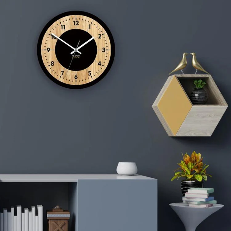 Wooden Round Analog-Digital Wall Clock 3D Decorative Home Wall Clock, Size: 34cm(08) - Image 2