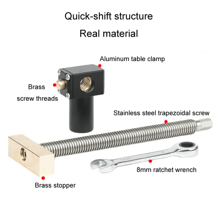 Woodworking Adjustable Desktop Clip Vise Dowel Fast Fixed Clip Clamp Tool, Model: 19mm + 2 Table Clamp - Image 5