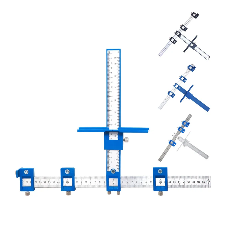 Woodworking Aid Tool Handle Punch Locator Cabinet Door Hole Opener Blue Plastic Ordinary - Image 2