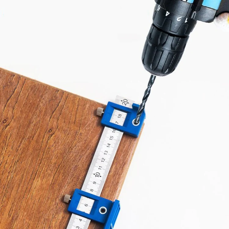 Woodworking Aid Tool Handle Punch Locator Cabinet Door Hole Opener Semium Aluminum Alloy - Image 4