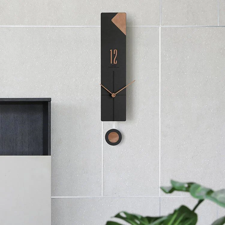 wozoom Living Room Modern Wall Clock Minimalist Silent Decorative Clock, Style: Cross Line Large Black