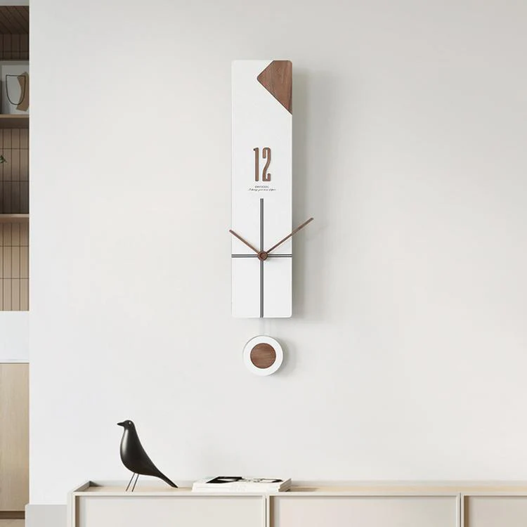 wozoom Living Room Modern Wall Clock Minimalist Silent Decorative Clock, Style: Cross Line Large White