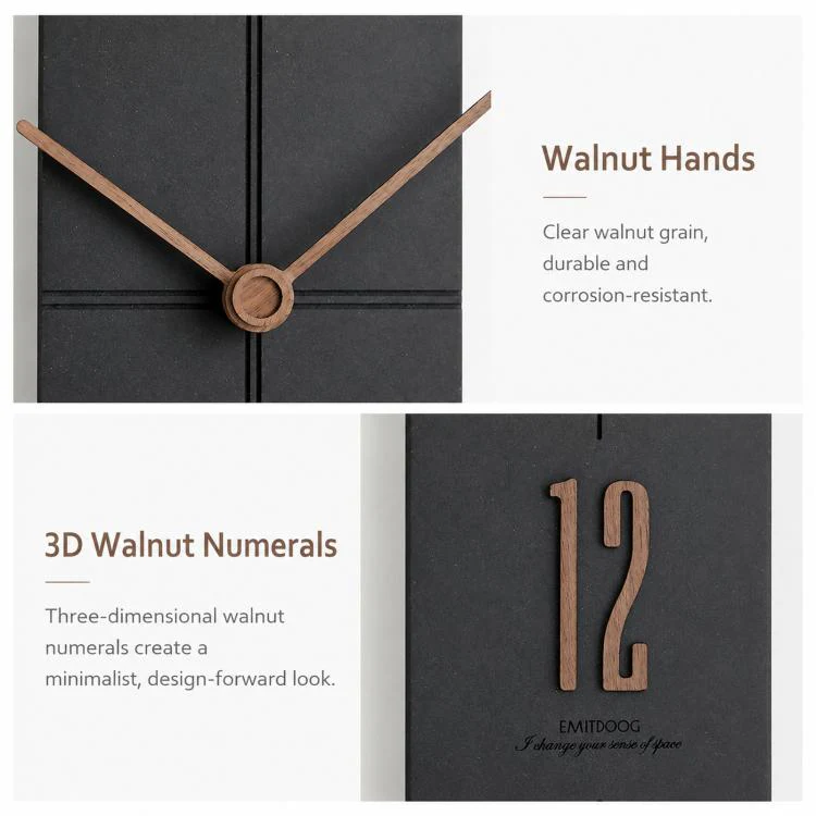 wozoom Living Room Modern Wall Clock Minimalist Silent Decorative Clock, Style: Cross Line Small Black - Image 3