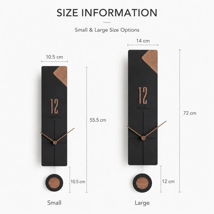 wozoom Living Room Modern Wall Clock Minimalist Silent Decorative Clock, Style: Cross Line Small Black - Image 6