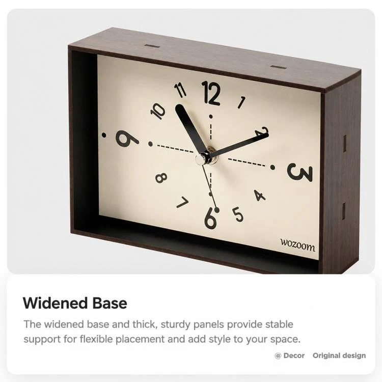 wozoom Living Room Table Clock Ornament Vintage Home Desk Clock(Dark Brown) - Image 4