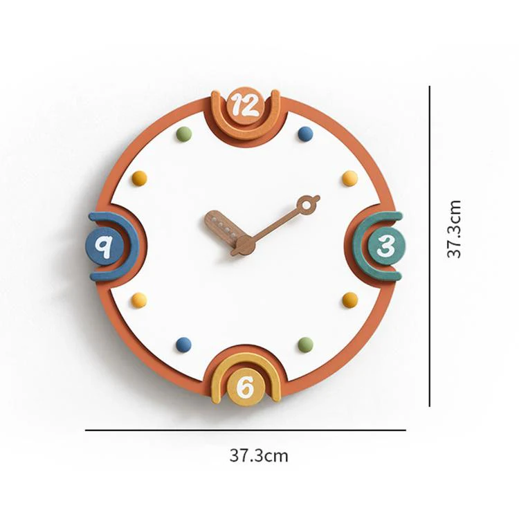 wozoom Modern Cream Style Wall Clock Colorful Wood Silent Non Ticking Decorative Clock(Black) - Image 11