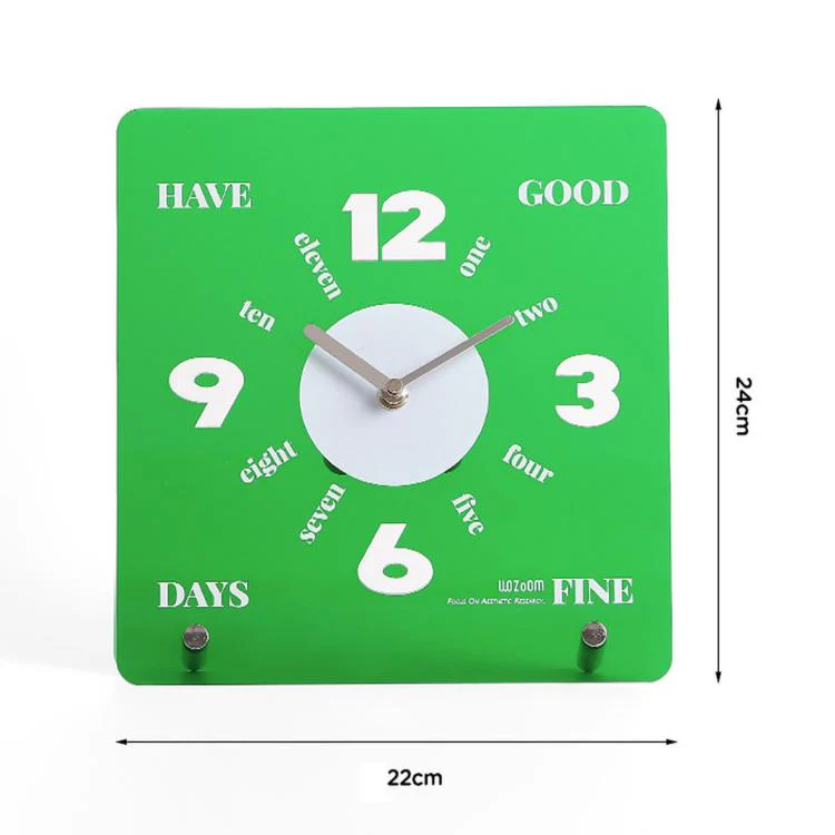 wozoom Modern Minimalist Desk Clock Acrylic Mirror Table Clock With Silent Non-Ticking Quartz Movement(Green) - Image 9