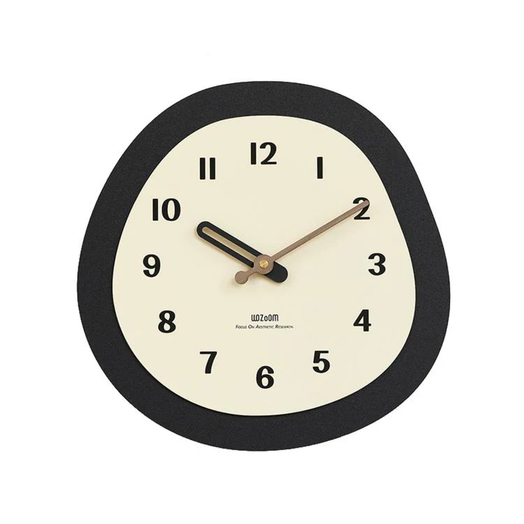 wozoom Modern Oval Wall Clock Silent Non Ticking Walnut Wood Pendulum Decorative Timepiece, Spec: Minimalist Medium - Image 2