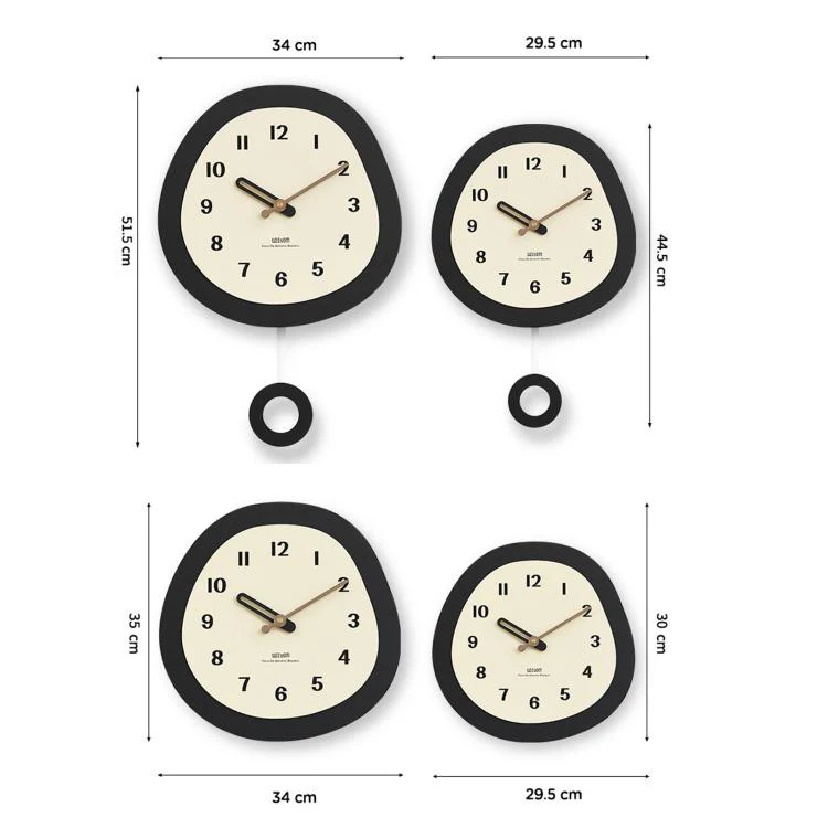 wozoom Modern Oval Wall Clock Silent Non Ticking Walnut Wood Pendulum Decorative Timepiece, Spec: Swinging Large - Image 9