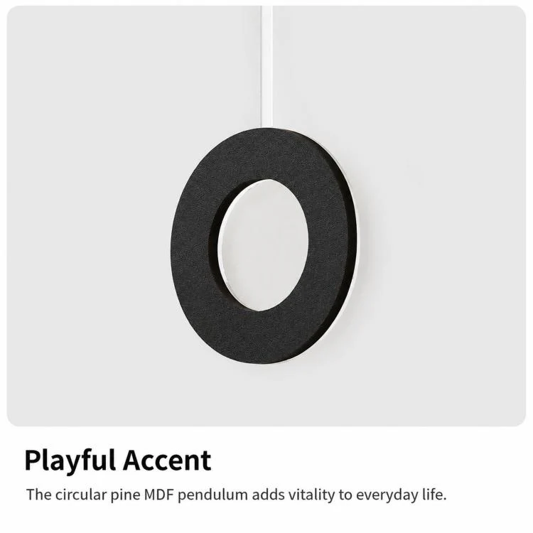 wozoom Modern Oval Wall Clock Silent Non Ticking Walnut Wood Pendulum Decorative Timepiece, Spec: Swinging Medium - Image 8