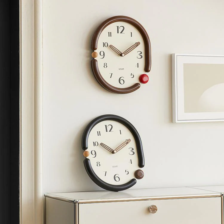 wozoom Retro Oval Wall Clock Silent Decorative Quartz Clock, Spec: 3D Design Aluminum Hands Dual-color - Image 2