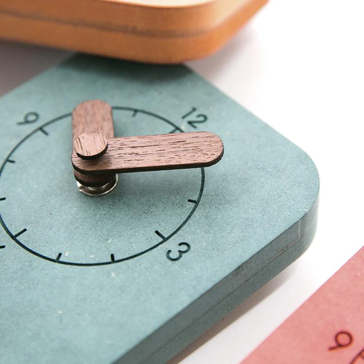 wozoom Silent Desk Clock Small Wooden Table Wall Clock(Yellow) - Image 5