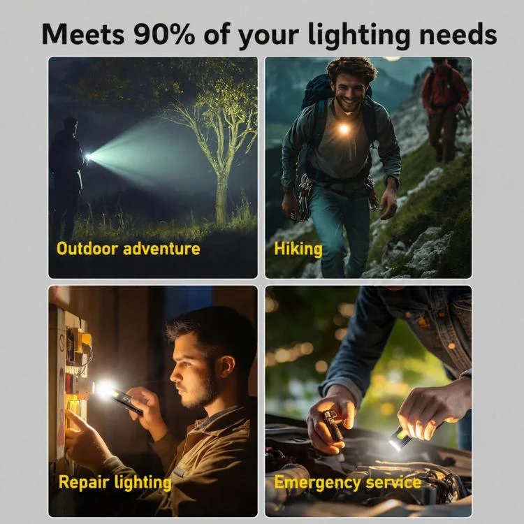 WS-D057 Ultra-Thin Multifunctional COB High Bright Flashlight Outdoor Portable Clip-On Magnetic LED Work Light - Image 9