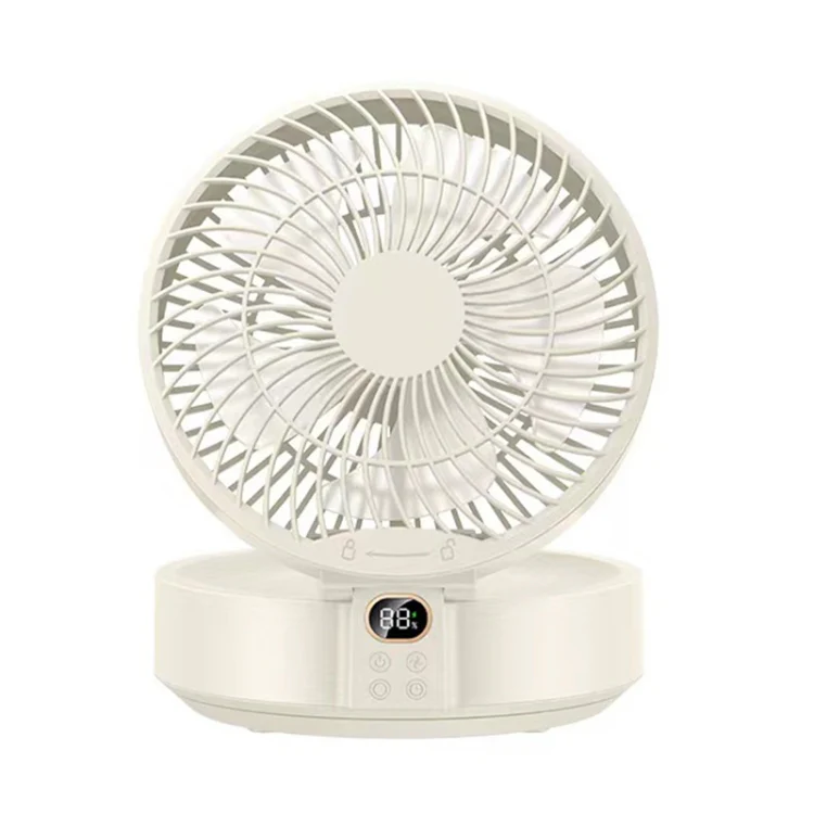 WSK302 4000mAh Swivel Head Wall Mounted Fan with Night Light(White)