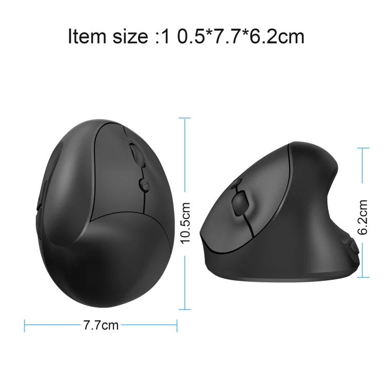 X10 2.4G Wireless Vertical Ergonomic Gaming Mouse(Black) - Image 2