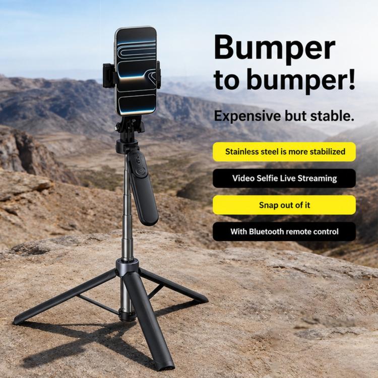 X2 1.3m Extendable 4-Axis Stabilization Phone Holder Bluetooth Remote Control Selfie Stick Tripod(White) - Image 3