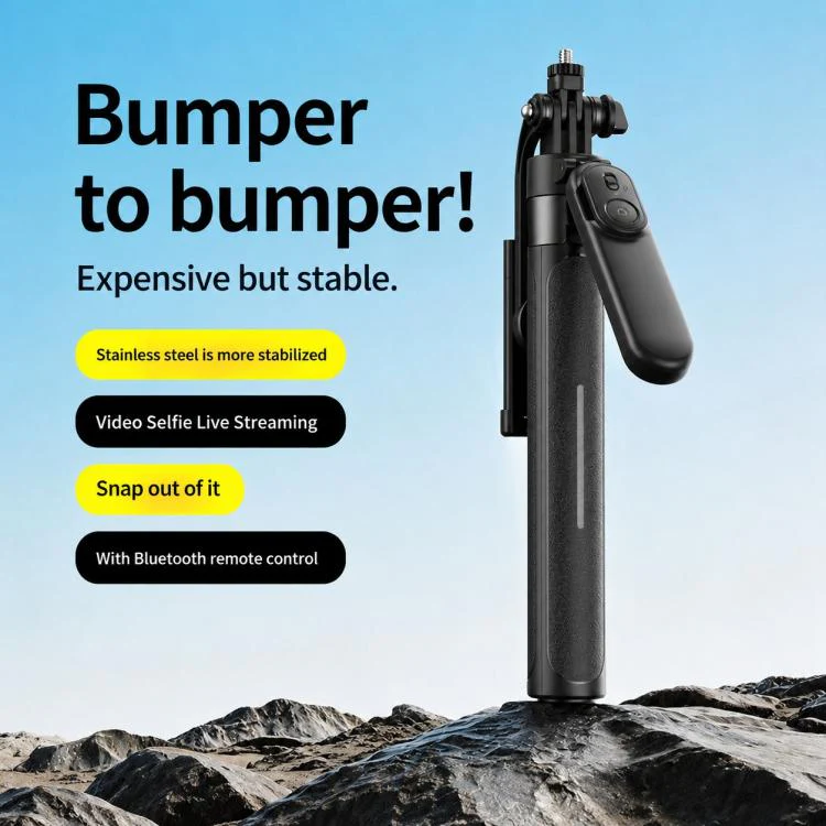 X2 1.3m Extendable 4-Axis Stabilization Phone Holder Bluetooth Remote Control Selfie Stick Tripod(White) - Image 4