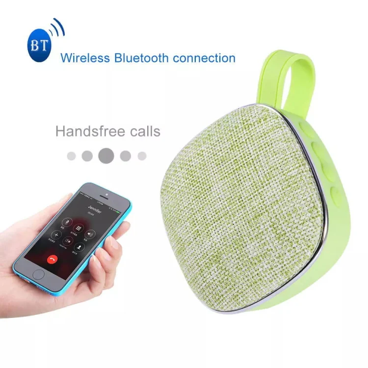 X25new Cloth Texture Square Portable Mini Bluetooth Speaker, Support Hands-free Call & TF Card & AUX(Blue) - Image 3