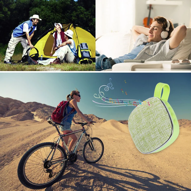 X25new Cloth Texture Square Portable Mini Bluetooth Speaker, Support Hands-free Call & TF Card & AUX(Blue) - Image 8