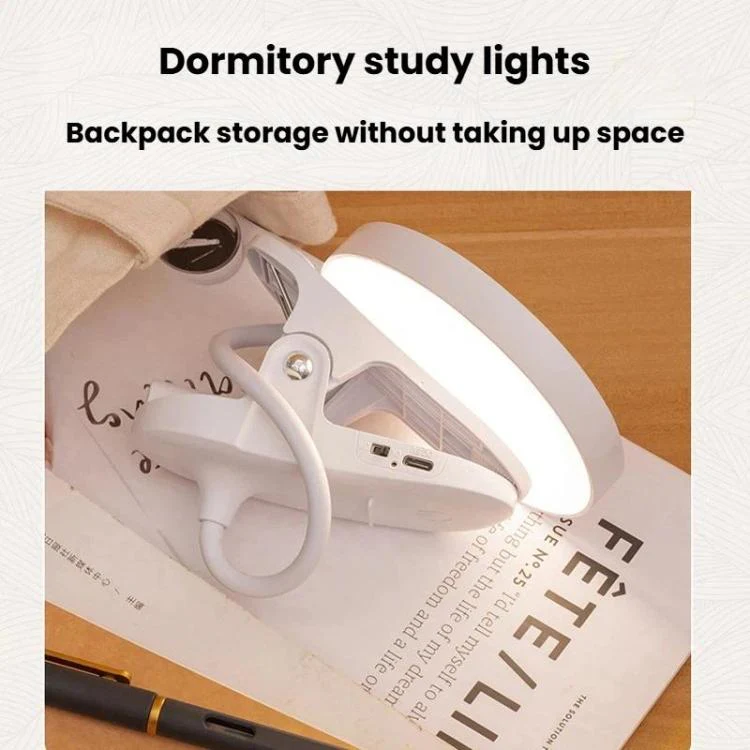 Xiajule Portable Clip On Desk Lamp Night Light, Eye Protection High CRI Reading Lamp, Spec: Rechargeable - Image 11