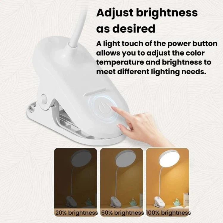 Xiajule Portable Clip On Desk Lamp Night Light, Eye Protection High CRI Reading Lamp, Spec: Rechargeable - Image 13