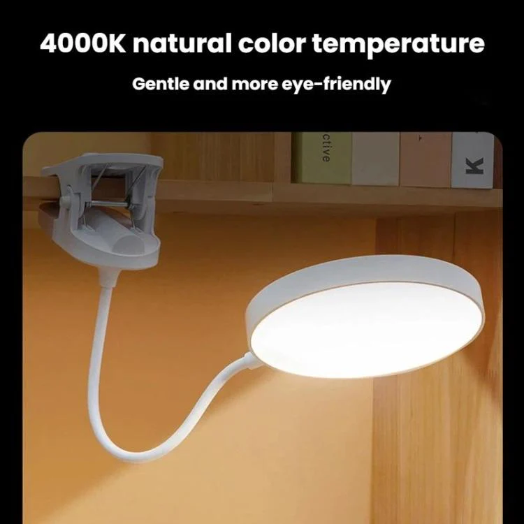 Xiajule Portable Clip On Desk Lamp Night Light, Eye Protection High CRI Reading Lamp, Spec: Rechargeable 3 Color Temperatures Stepless Dimming - Image 6