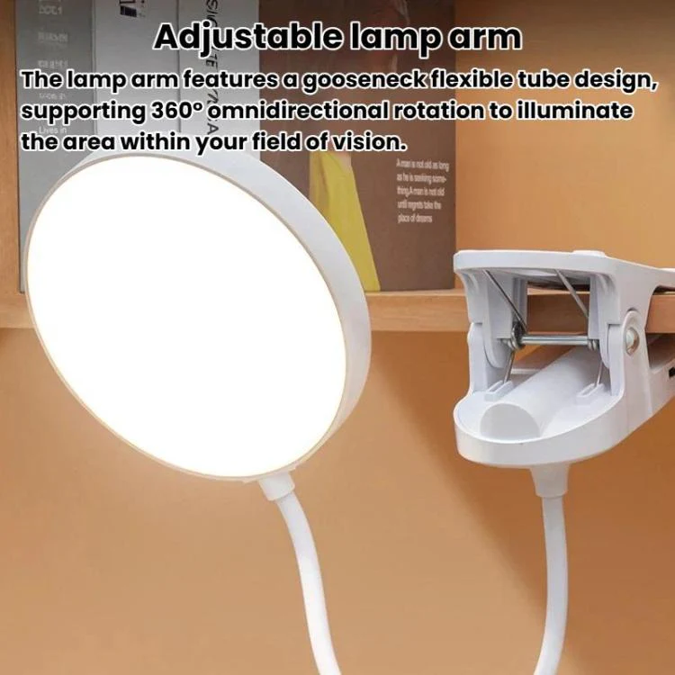 Xiajule Portable Clip On Desk Lamp Night Light, Eye Protection High CRI Reading Lamp, Spec: Rechargeable - Image 3