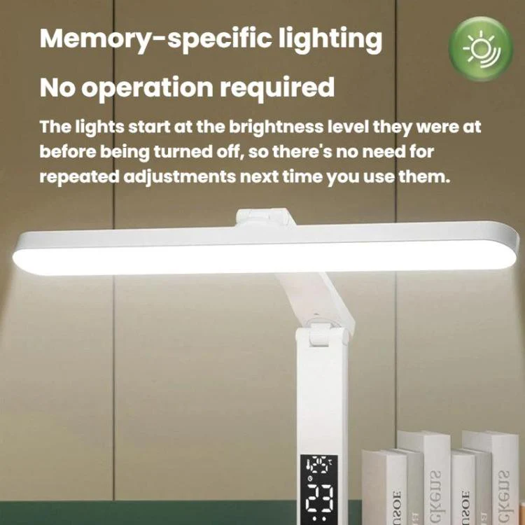 Xiajule Portable LED Desk Lamp With Time Display & Pen Holder, Dimmable Eye-Caring Lamp For Reading Homework, Spec: 1500mAh - Image 8