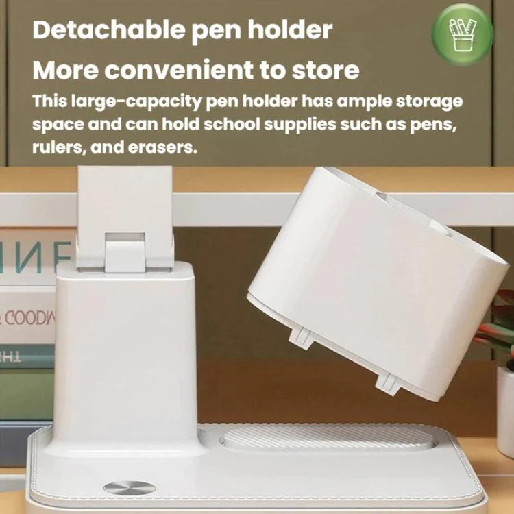 Xiajule Portable LED Desk Lamp With Time Display & Pen Holder, Dimmable Eye-Caring Lamp For Reading Homework, Spec: 1500mAh - Image 9