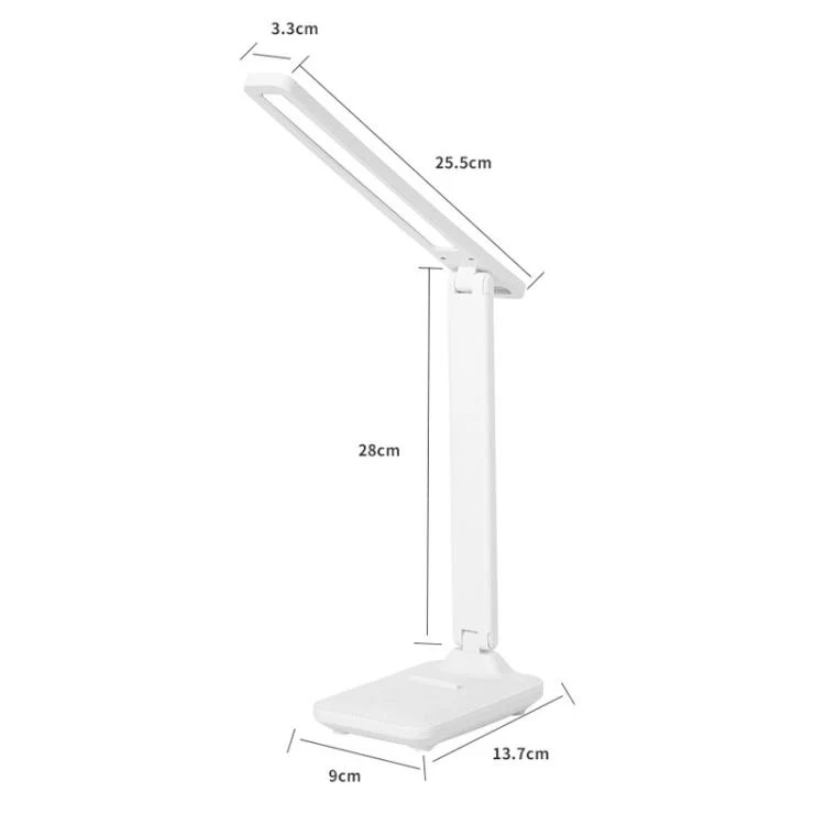 Xiajule Three-Color Temperature LED Folding Eye-Caring Desk Lamp, USB Stepless Dimmable Reading Light For Bedroom Dormitory, Spec: Rechargeable 1200mAh - Image 11