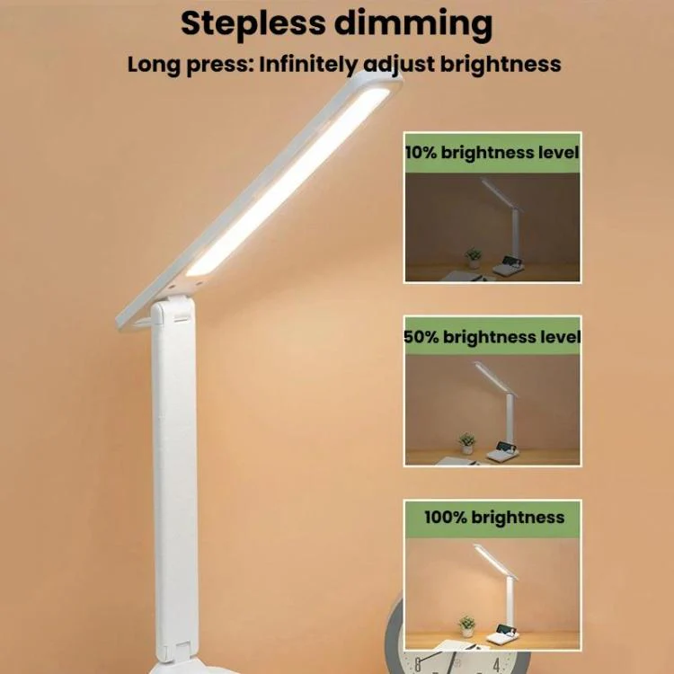 Xiajule Three-Color Temperature LED Folding Eye-Caring Desk Lamp, USB Stepless Dimmable Reading Light For Bedroom Dormitory, Spec: Rechargeable 1200mAh - Image 3