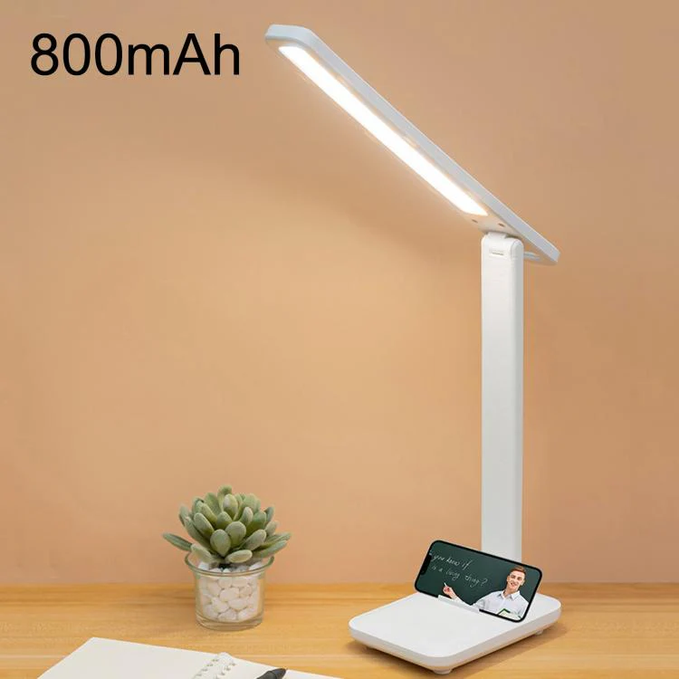 Xiajule Three-Color Temperature LED Folding Eye-Caring Desk Lamp, USB Stepless Dimmable Reading Light For Bedroom Dormitory, Spec: Rechargeable 800mAh