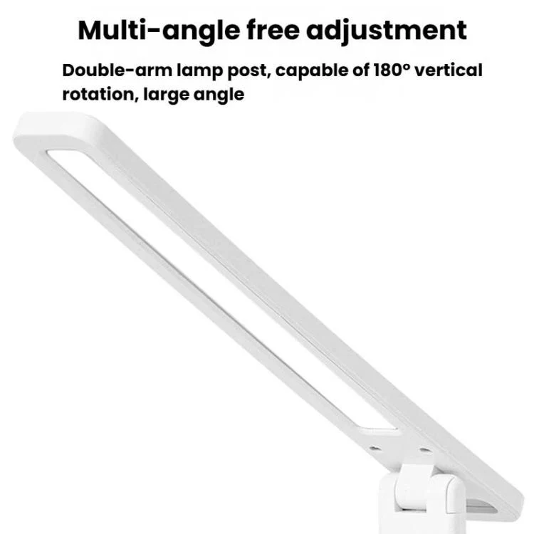 Xiajule Three-Color Temperature LED Folding Eye-Caring Desk Lamp, USB Stepless Dimmable Reading Light For Bedroom Dormitory, Spec: Rechargeable 800mAh - Image 10