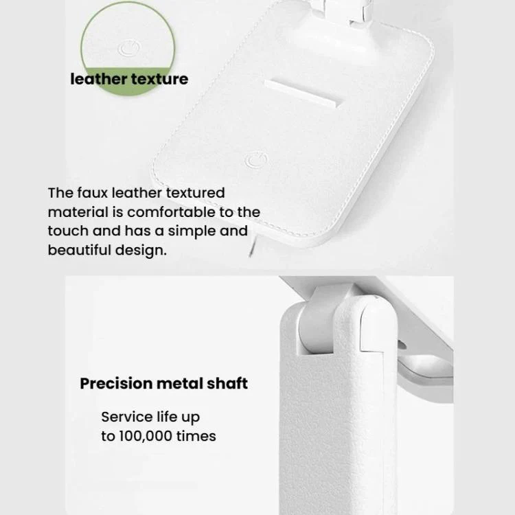 Xiajule Three-Color Temperature LED Folding Eye-Caring Desk Lamp, USB Stepless Dimmable Reading Light For Bedroom Dormitory, Spec: Rechargeable 800mAh - Image 9