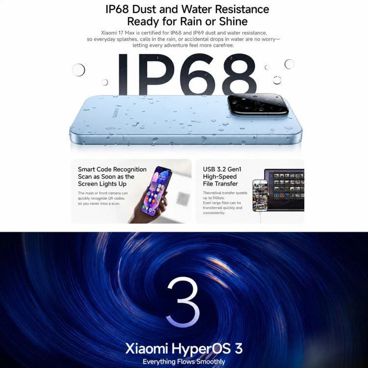 Xiaomi 17 Max, 16GB+256GB, 3D Ultrasonic Fingerprint, 6.9 inch Xiaomi HyperOS 3 Snapdragon 8 Elite Gen 5 Octa Core, NFC, Network: 5G (Blue) - Image 20