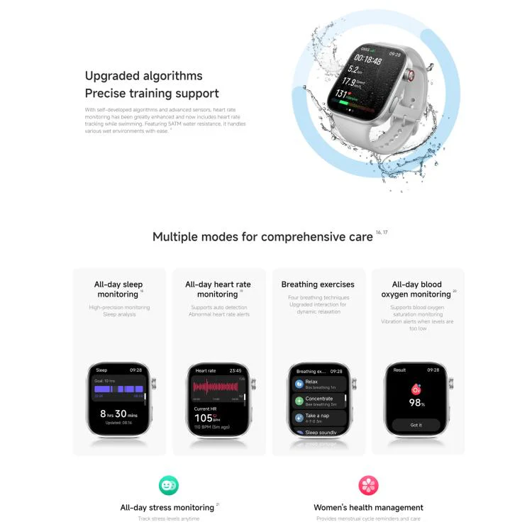 Xiaomi Redmi Watch 6, 2.07 inch AMOLED Screen 5ATM Waterproof, Support Heart Rate / Blood Oxygen Monitor(Black) - Image 12
