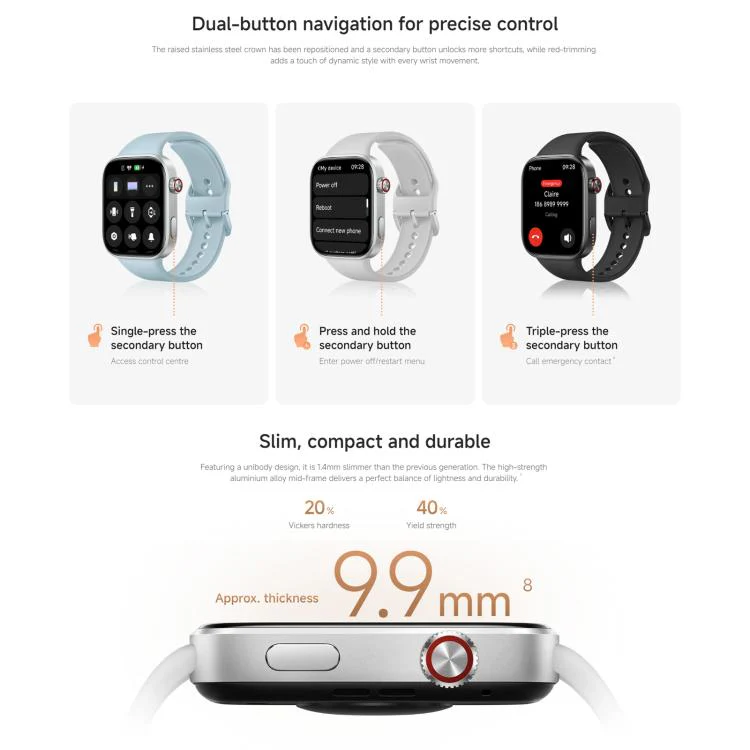 Xiaomi Redmi Watch 6, 2.07 inch AMOLED Screen 5ATM Waterproof, Support Heart Rate / Blood Oxygen Monitor(Silver) - Image 4