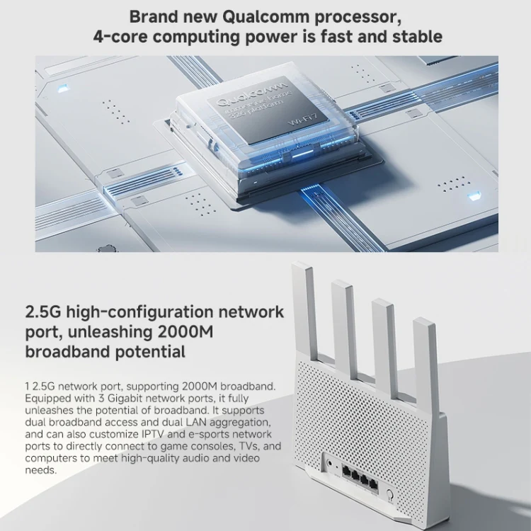 Xiaomi Router BE3600 WiFi7 2.5G Port Dual Band, US Plug(White) - Image 5