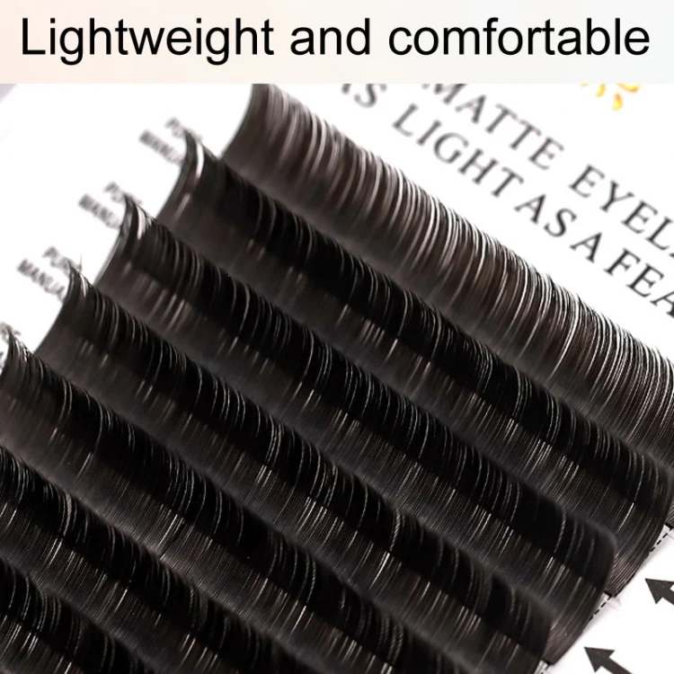 XINUO 10rows /Box Single Flat Hair Eyelash Extensions Double Tip Soft Matte False Eye Liners, Model: 0.15 Baby Curved(10mm) - Image 7