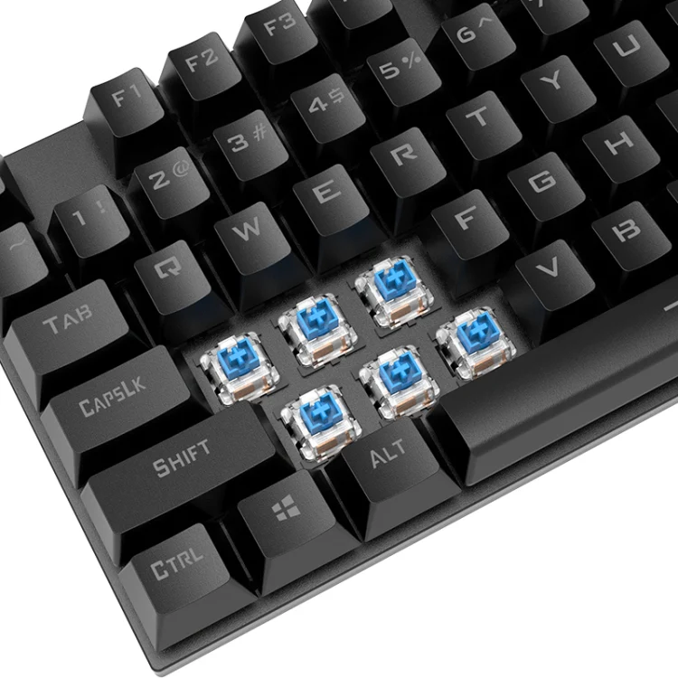 XUNFOX K80 87 Keys Wired Gaming Mechanical Illuminated Keyboard, Cable Length:1.5m(Blue White) - Image 3